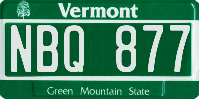 VT license plate NBQ877