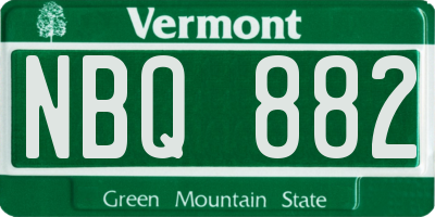 VT license plate NBQ882