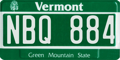 VT license plate NBQ884