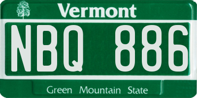 VT license plate NBQ886