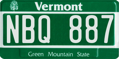 VT license plate NBQ887
