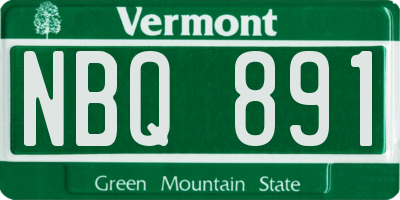 VT license plate NBQ891