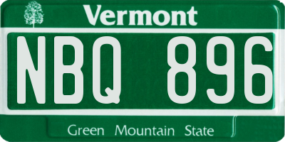 VT license plate NBQ896