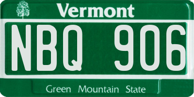 VT license plate NBQ906