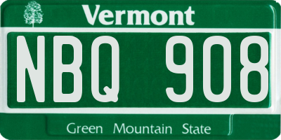VT license plate NBQ908