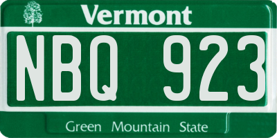 VT license plate NBQ923