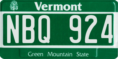 VT license plate NBQ924