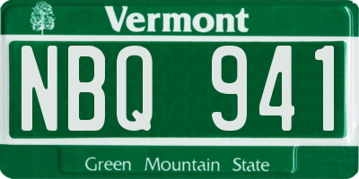 VT license plate NBQ941