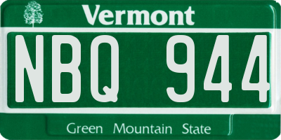 VT license plate NBQ944