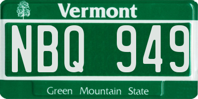 VT license plate NBQ949