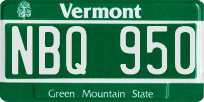 VT license plate NBQ950