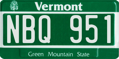 VT license plate NBQ951