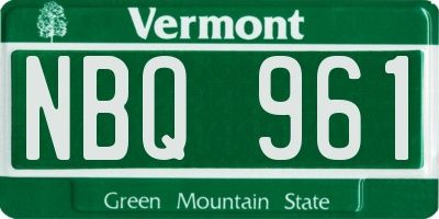 VT license plate NBQ961