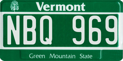 VT license plate NBQ969