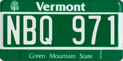 VT license plate NBQ971
