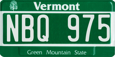 VT license plate NBQ975