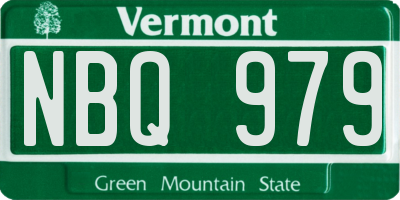 VT license plate NBQ979