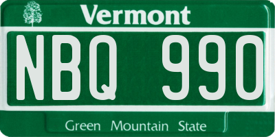 VT license plate NBQ990
