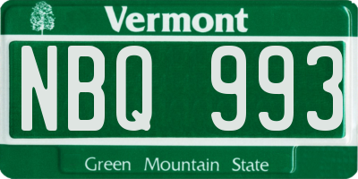 VT license plate NBQ993