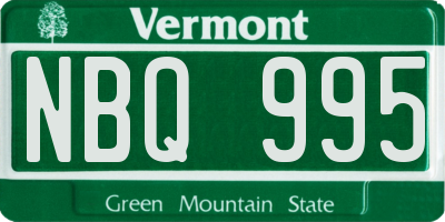 VT license plate NBQ995