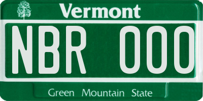 VT license plate NBR000