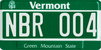 VT license plate NBR004