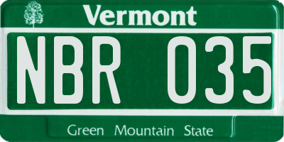 VT license plate NBR035