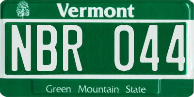 VT license plate NBR044
