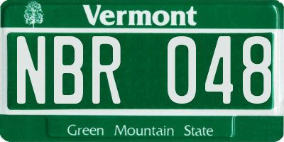 VT license plate NBR048