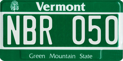 VT license plate NBR050