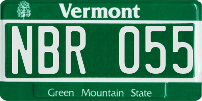 VT license plate NBR055