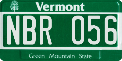 VT license plate NBR056