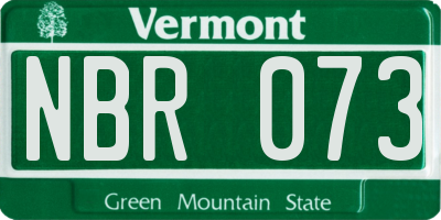 VT license plate NBR073