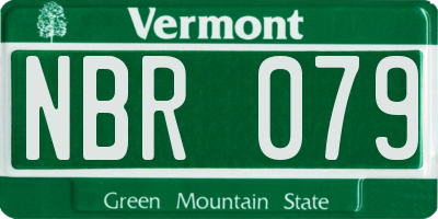 VT license plate NBR079