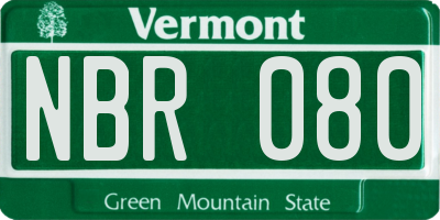 VT license plate NBR080