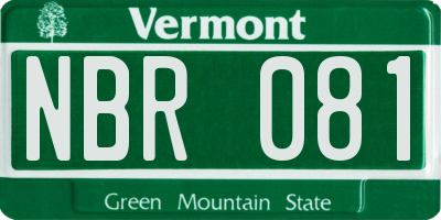 VT license plate NBR081