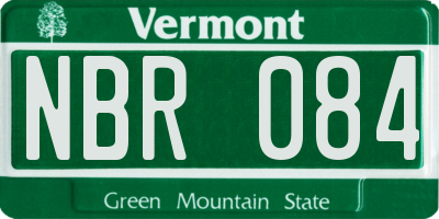 VT license plate NBR084