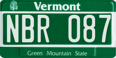 VT license plate NBR087