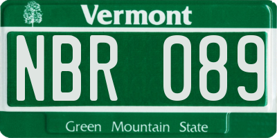 VT license plate NBR089