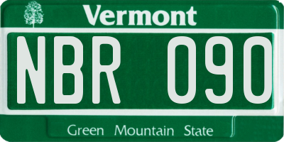 VT license plate NBR090