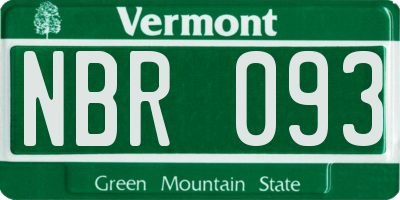 VT license plate NBR093