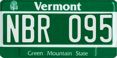 VT license plate NBR095