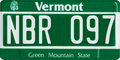 VT license plate NBR097