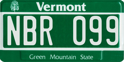 VT license plate NBR099