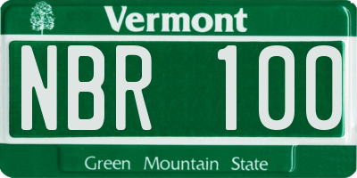 VT license plate NBR100