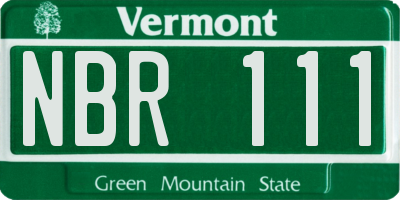 VT license plate NBR111