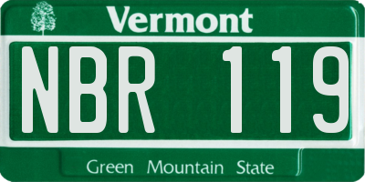 VT license plate NBR119
