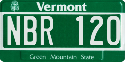 VT license plate NBR120