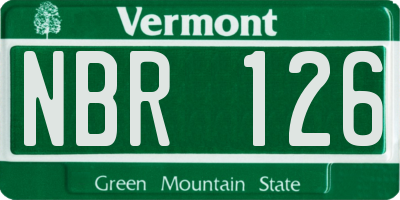 VT license plate NBR126