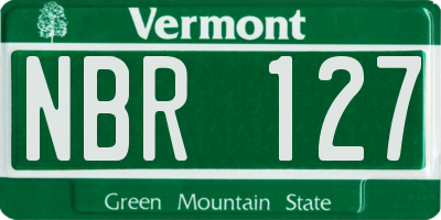 VT license plate NBR127